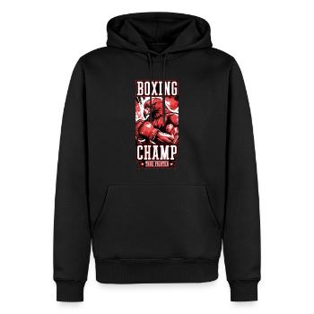 Adler Tier Boxer Kämpfer Boxing Champ - Männer Premium Bio Hoodie - Schwarz - Vorne - Nico (187cm)