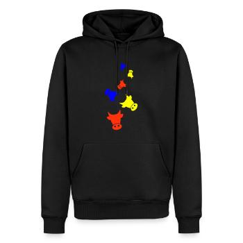 Rind Kuh Kopf - Männer Premium Bio Hoodie - Schwarz - Vorne - Nico (187cm)