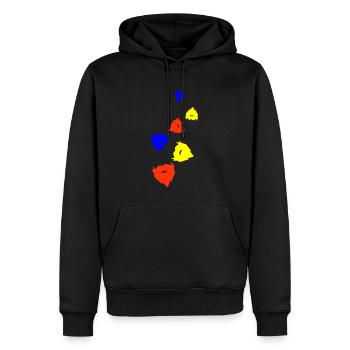 Symbole de barbe - Sweat à capuche Premium bio Homme - noir - Devant - Nico (187cm)