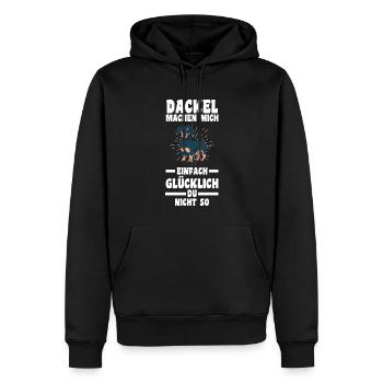 Dackel Hund Dachshund Geschenk - Männer Premium Bio Hoodie - Schwarz - Vorne - Nico (187cm)
