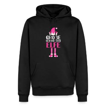 Große Schwester Elfe Grosse Schwester Geschenk - Männer Premium Bio Hoodie - Schwarz - Vorne - Nico (187cm)