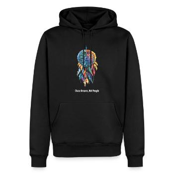 Chase Dreams, Not People Chemise de motivation - Sweat à capuche Premium bio Homme - noir - Devant - Nico (187cm)