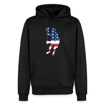 Sport Us Flag Field Lacrosse - Sweat à capuche Premium bio Homme - noir - Devant - Nico (187cm)
