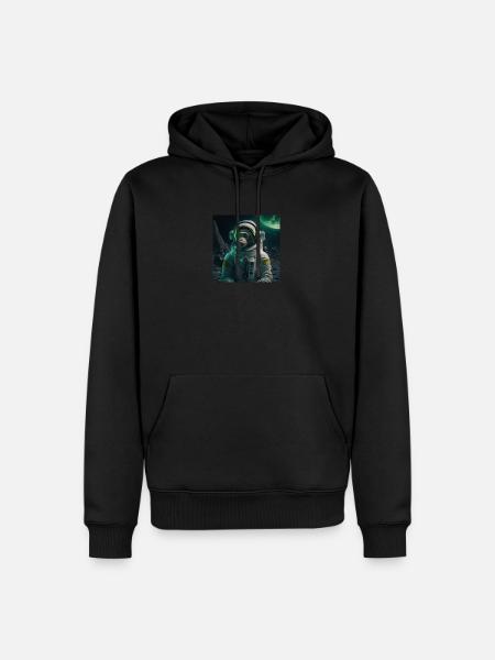 Astonaut monkey (small design) - Men’s Premium Organic Hoodie - black