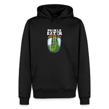 Cornichons Concombres Fruits Nourriture végétalienne Dicton - Sweat à capuche Premium bio Homme - noir - Devant - Nico (187cm)