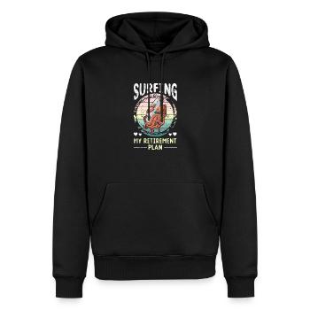 Surfing Tintenfisch Sommer Brett Ozean Urlaub - Männer Premium Bio Hoodie - Schwarz - Vorne - Nico (187cm)