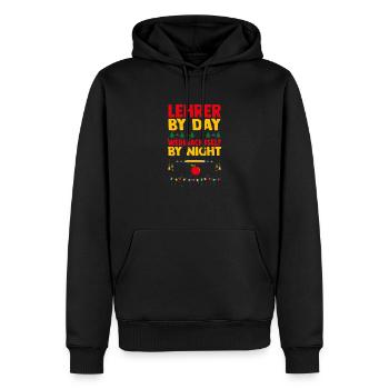Père Noël Enseignant à l’école de Noël - Sweat à capuche Premium bio Homme - noir - Devant - Nico (187cm)