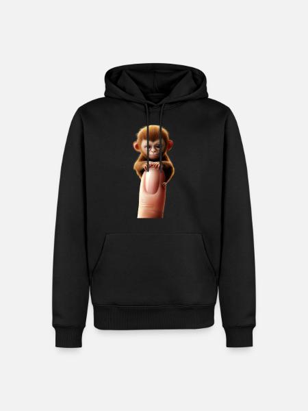 Doigt singe sur le doigt - Sweat à capuche Premium bio Homme - noir