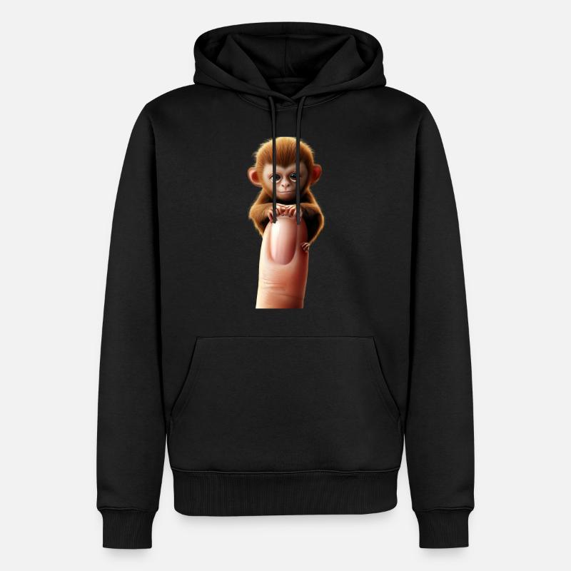 Doigt singe sur le doigt - Sweat à capuche Premium bio Homme - noir