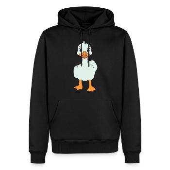 Drôle de majeur canard - Sweat à capuche Premium bio Homme - noir - Devant - Nico (187cm)