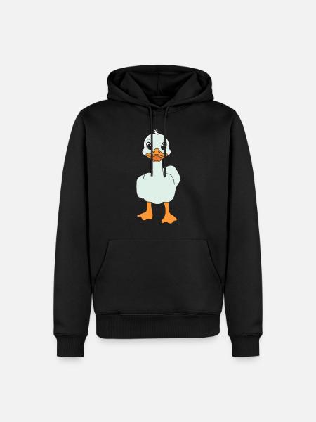 Funny Middle Finger Duck - Men’s Premium Organic Hoodie - black