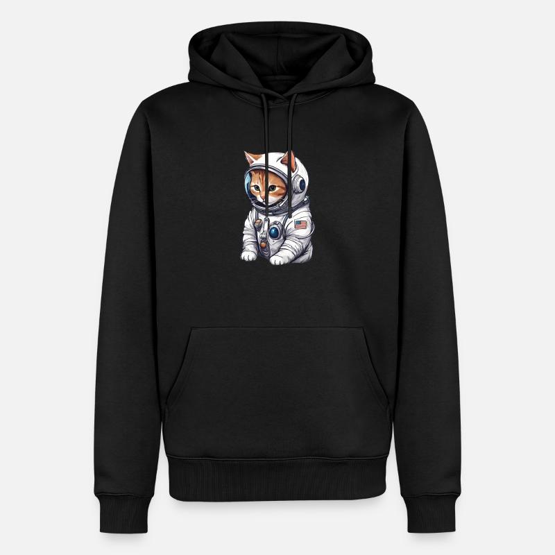 Chat mignon en astronaute - Sweat à capuche Premium bio Homme - noir