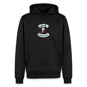 We Are All Human Beans II Art Print - Sweat à capuche Premium bio Homme - noir - Devant - Nico (187cm)