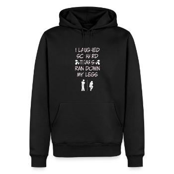 Gelacht, dass Tränen meine Beine runter liefen - Männer Premium Bio Hoodie - Schwarz - Vorne - Nico (187cm)