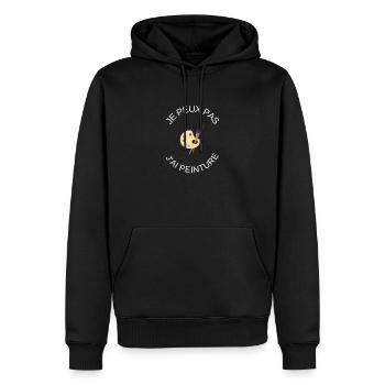 Ich kann nicht malen - Männer Premium Bio Hoodie - Schwarz - Vorne - Nico (187cm)