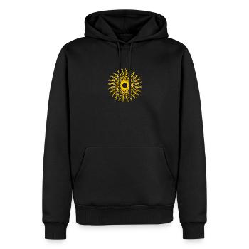 Sonniger Kreis - Männer Premium Bio Hoodie - Schwarz - Vorne - Nico (187cm)