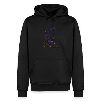 Squiti die schwarze Katze macht Pilates - Männer Premium Bio Hoodie - Schwarz - Vorne - Nico (187cm)