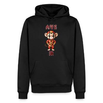 Affe - chinesisches Sternzeichen - Astrologie - Männer Premium Bio Hoodie - Schwarz - Vorne - Nico (187cm)