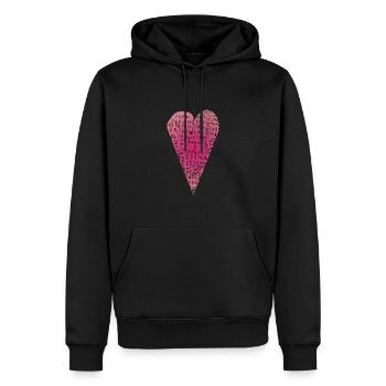 Papa coeur - Sweat à capuche Premium bio Homme - noir - Devant - Nico (187cm)