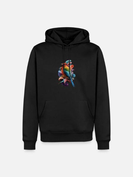 Rainbow Finch - Nature's Palette - Men’s Premium Organic Hoodie - black