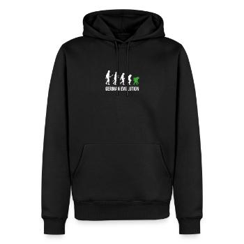German Evolution - Männer Premium Bio Hoodie - Schwarz - Vorne - Nico (187cm)