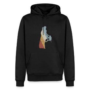 Klettern Retro Style Vintage - Männer Premium Bio Hoodie - Schwarz - Vorne - Nico (187cm)