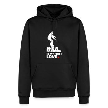 Ich Liebe Snowboarden Stilvolles - Männer Premium Bio Hoodie - Schwarz - Vorne - Nico (187cm)