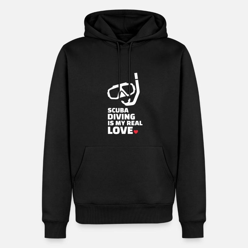 Ich Liebe Tauchen - Männer Premium Bio Hoodie - Schwarz