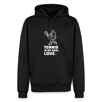 Ich Liebe Tennis - Männer Premium Bio Hoodie - Schwarz - Vorne - Nico (187cm)