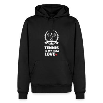 Ich Liebe Tennis - Männer Premium Bio Hoodie - Schwarz - Vorne - Nico (187cm)