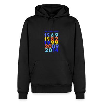 my lovely family .. in Jahren. Deine Familie - Männer Premium Bio Hoodie - Schwarz - Vorne - Nico (187cm)