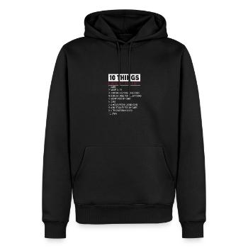 10 Dinge, die ich im Leben will Auto mehr Autos Mechaniker - Männer Premium Bio Hoodie - Schwarz - Vorne - Nico (187cm)