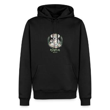 Mama Est. 2024 Koala Cuddle Floral Wreath New Mom - Männer Premium Bio Hoodie - Schwarz - Vorne - Nico (187cm)