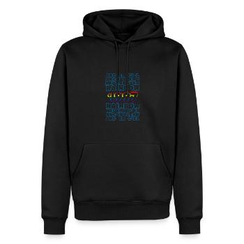Arc-en-ciel 1997 - Sweat à capuche Premium bio Homme - noir - Devant - Nico (187cm)