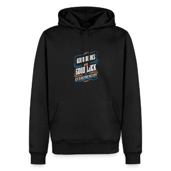Les bons livres portent chance aux entrepreneurs qui se bousculent - Sweat à capuche Premium bio Homme - noir - Devant - Nico (187cm)