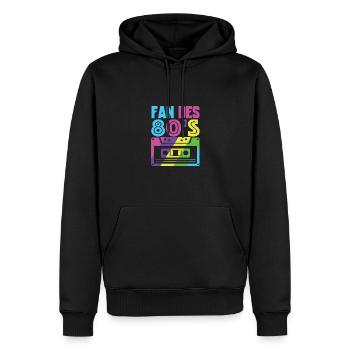 fan des 80s - Sweat à capuche Premium bio Homme - noir - Devant - Nico (187cm)