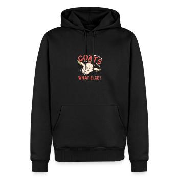 Ziegen was sonst? Lustiges Ziegendesign - Männer Premium Bio Hoodie - Schwarz - Vorne - Nico (187cm)