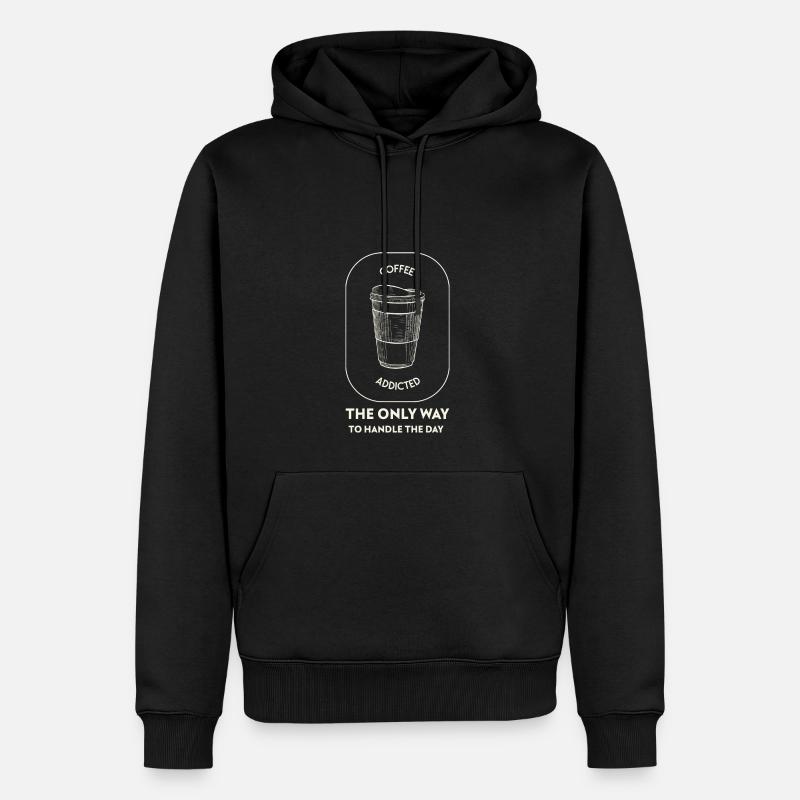 Coffee addicted - Männer Premium Bio Hoodie - Schwarz