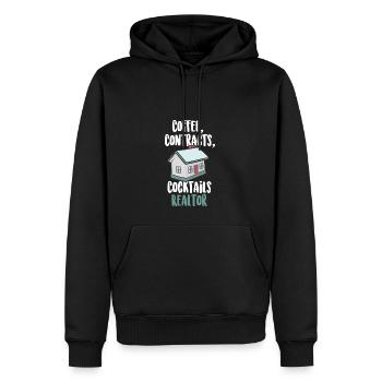 Kaffee Verträge Cocktails Immobilienmakler - Männer Premium Bio Hoodie - Schwarz - Vorne - Nico (187cm)