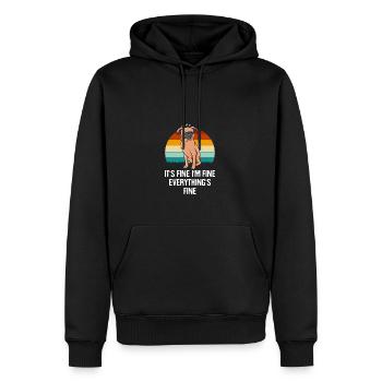 C’est bien, c’est bon, tout va bien drôle - Sweat à capuche Premium bio Homme - noir - Devant - Nico (187cm)