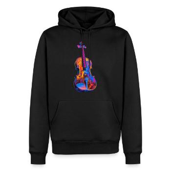 Violine - Männer Premium Bio Hoodie - Schwarz - Vorne - Nico (187cm)