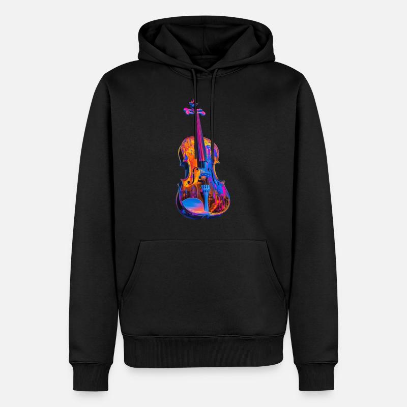 Violine - Männer Premium Bio Hoodie - Schwarz