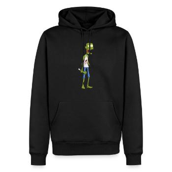 Zombie - Männer Premium Bio Hoodie - Schwarz - Vorne - Nico (187cm)
