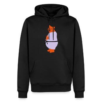Taekwondo Bär - Männer Premium Bio Hoodie - Schwarz - Vorne - Nico (187cm)