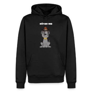 Hund mit Hut Hütehund - Männer Premium Bio Hoodie - Schwarz - Vorne - Nico (187cm)