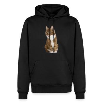 Chat drôle - Sweat à capuche Premium bio Homme - noir - Devant - Nico (187cm)