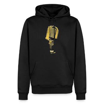 Mikrofon Schwarz-Weiß Musik - Männer Premium Bio Hoodie - Schwarz - Vorne - Nico (187cm)