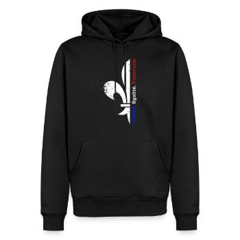 Liberté Égalité Fraternité - Sweat à capuche Premium bio Homme - noir - Devant - Nico (187cm)