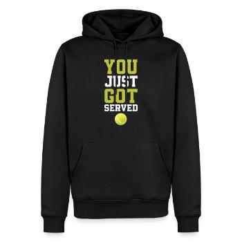 You Just Served Tennis - Männer Premium Bio Hoodie - Schwarz - Vorne - Nico (187cm)