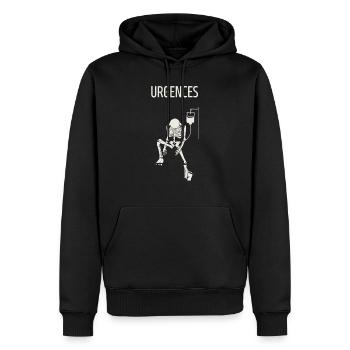 URGENCES - Sweat à capuche Premium bio Homme - noir - Devant - Nico (187cm)